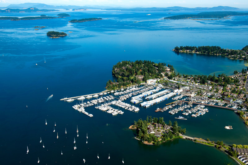 Aerial image of Van Isle Marina, Sidney, BC Canada